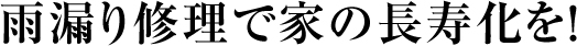 雨漏り修理で家の長寿化を!